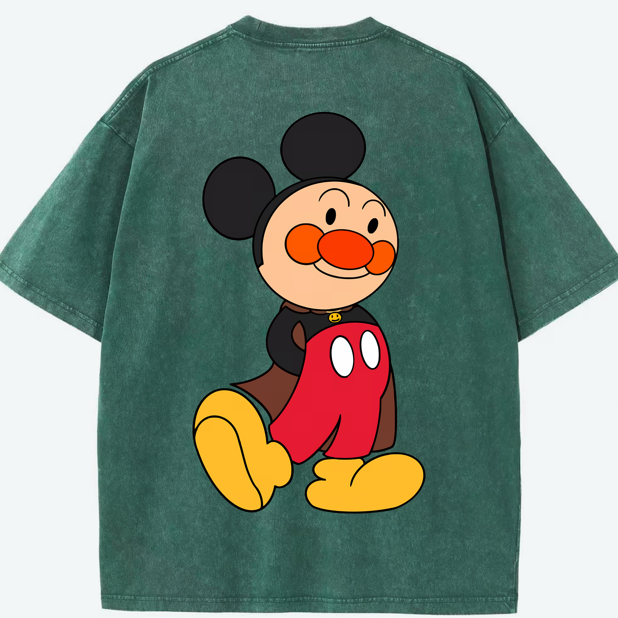 （画像用） アンパンマン Anpanman 綿100% ヴィンテージ風 半袖Tシャツ（背面プリント）